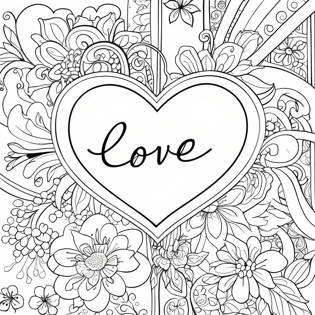 Love for Adults Coloring Page | Love for Adults coloring page