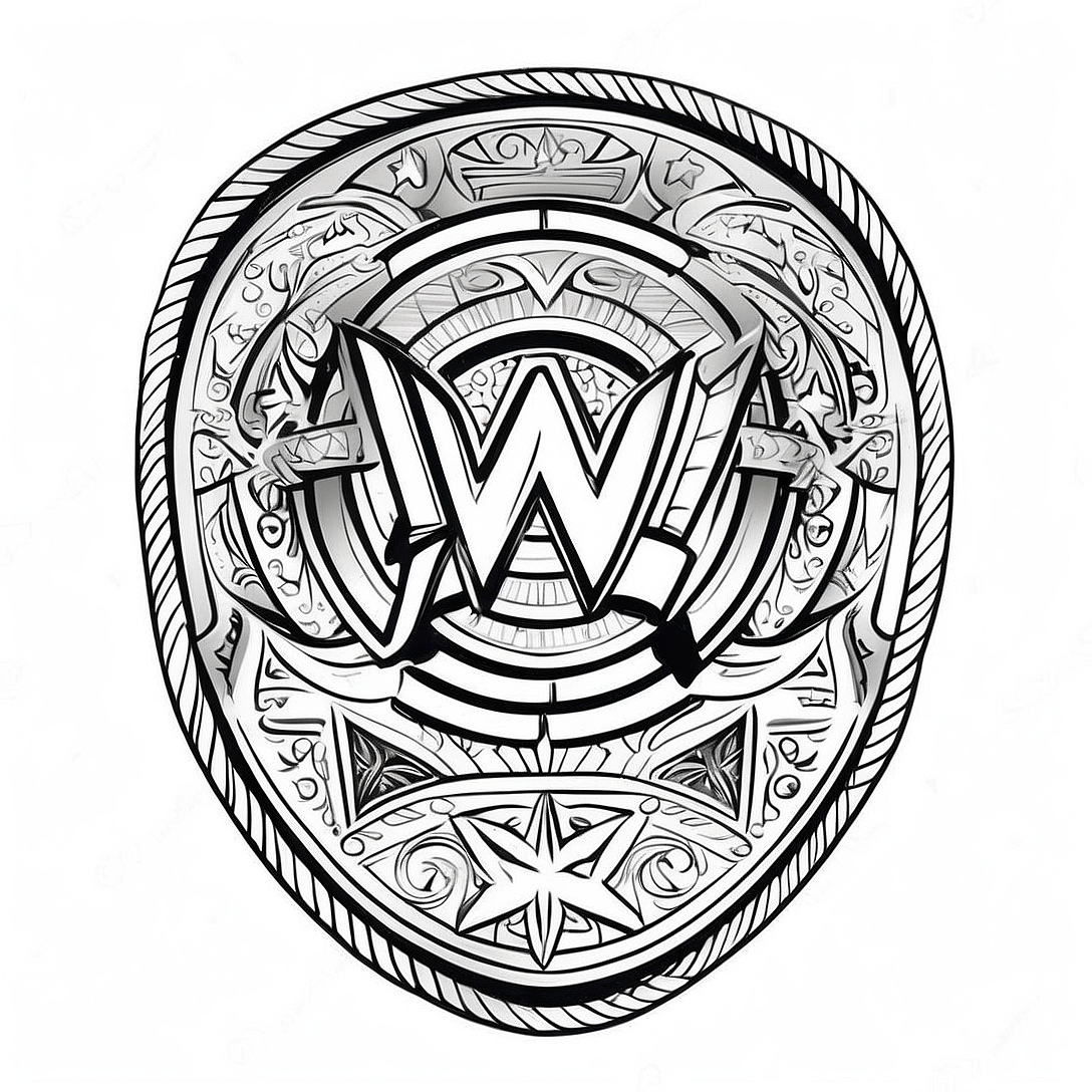 WWE Championship Belt Coloring Page | WWE Belt coloring page