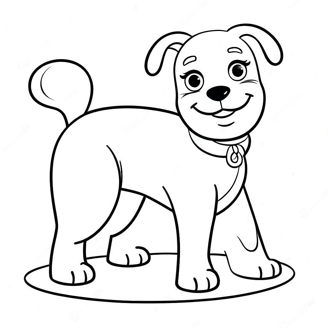 Barbie Dog Playing Fetch Coloring Page | Barbie Dog coloring page