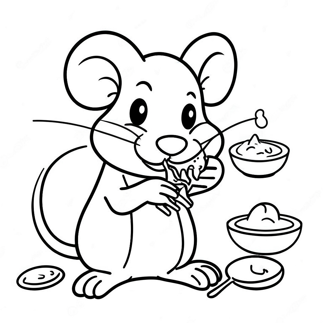 Remy the Rat Cooking Coloring Page | Ratatouille coloring page