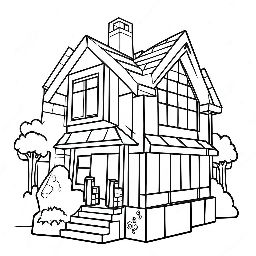 Minecraft House Coloring Page | Minecraft House coloring page