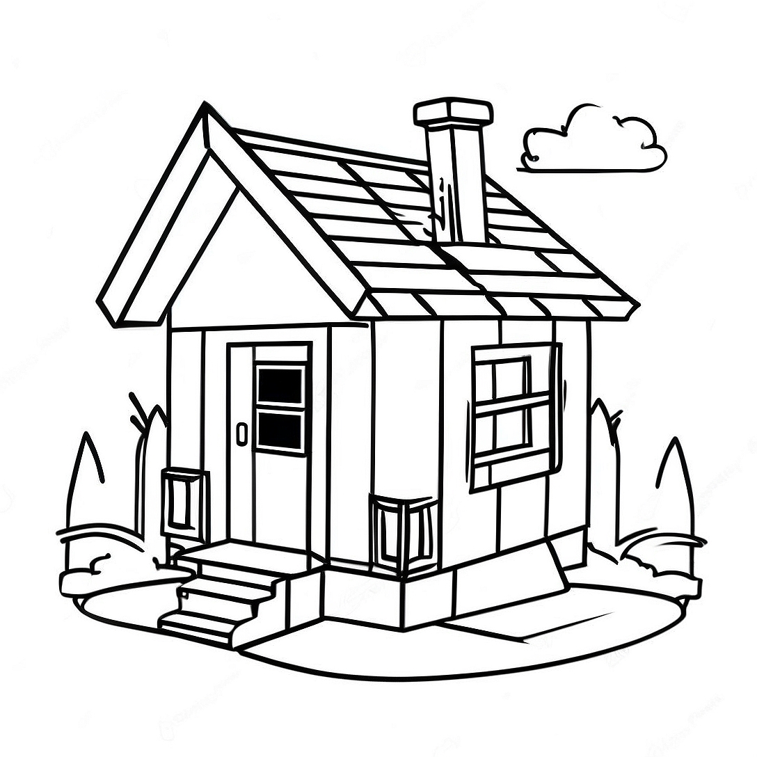Cozy Minecraft Cottage Coloring Page | Minecraft House coloring page