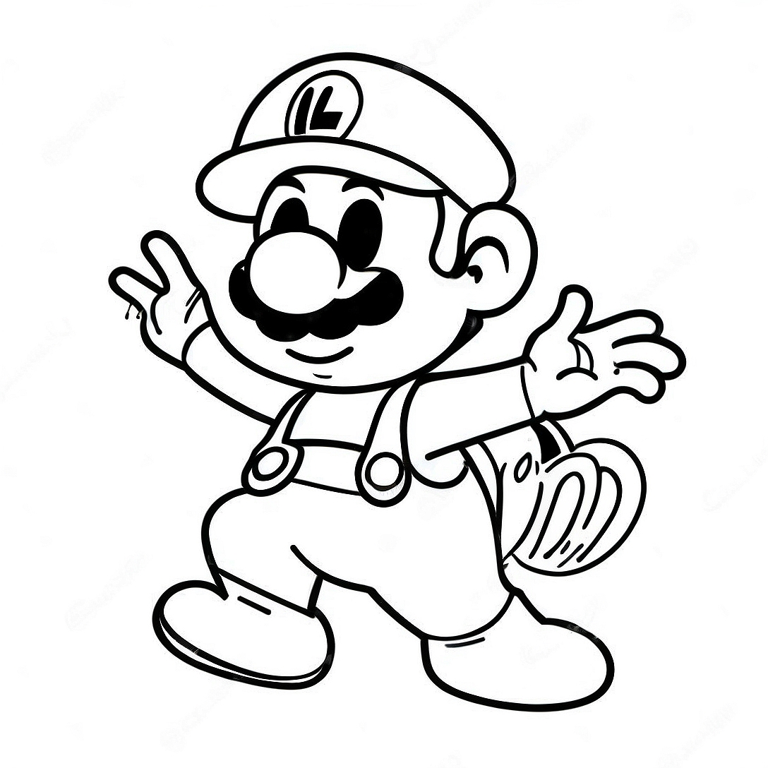 Luigi in Spooky Costume Coloring Page | Mario Halloween coloring page