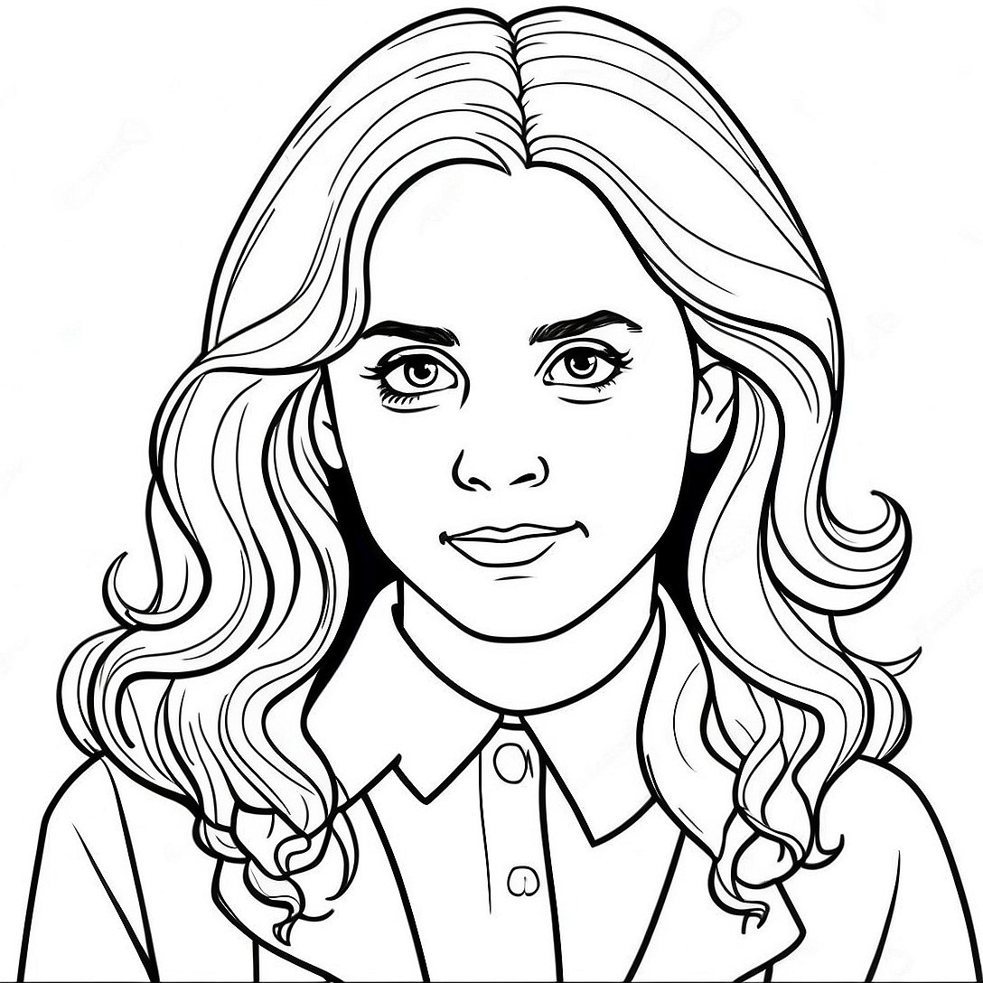 Hermione Granger Realistic Coloring Page | Hermione Realistic Harry Potter coloring page