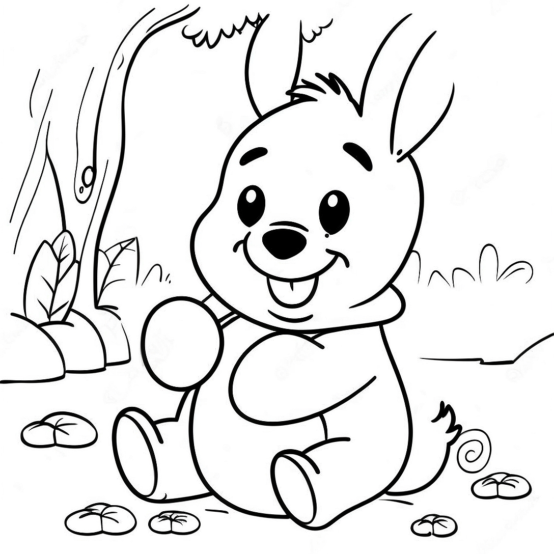 Winnie the Pooh Rabbit Coloring Page | Winnie the Pooh Rabbit coloring page