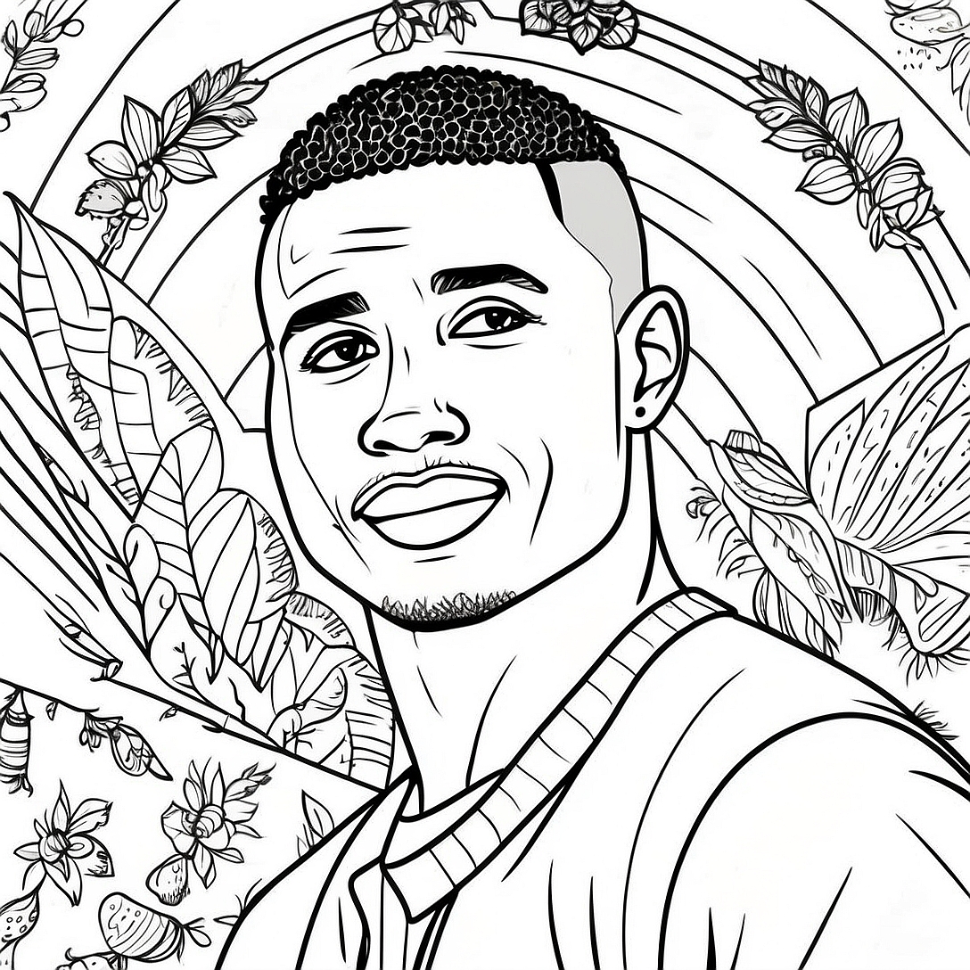 Jalen Hurts Coloring Page | Jalen Hurts coloring page