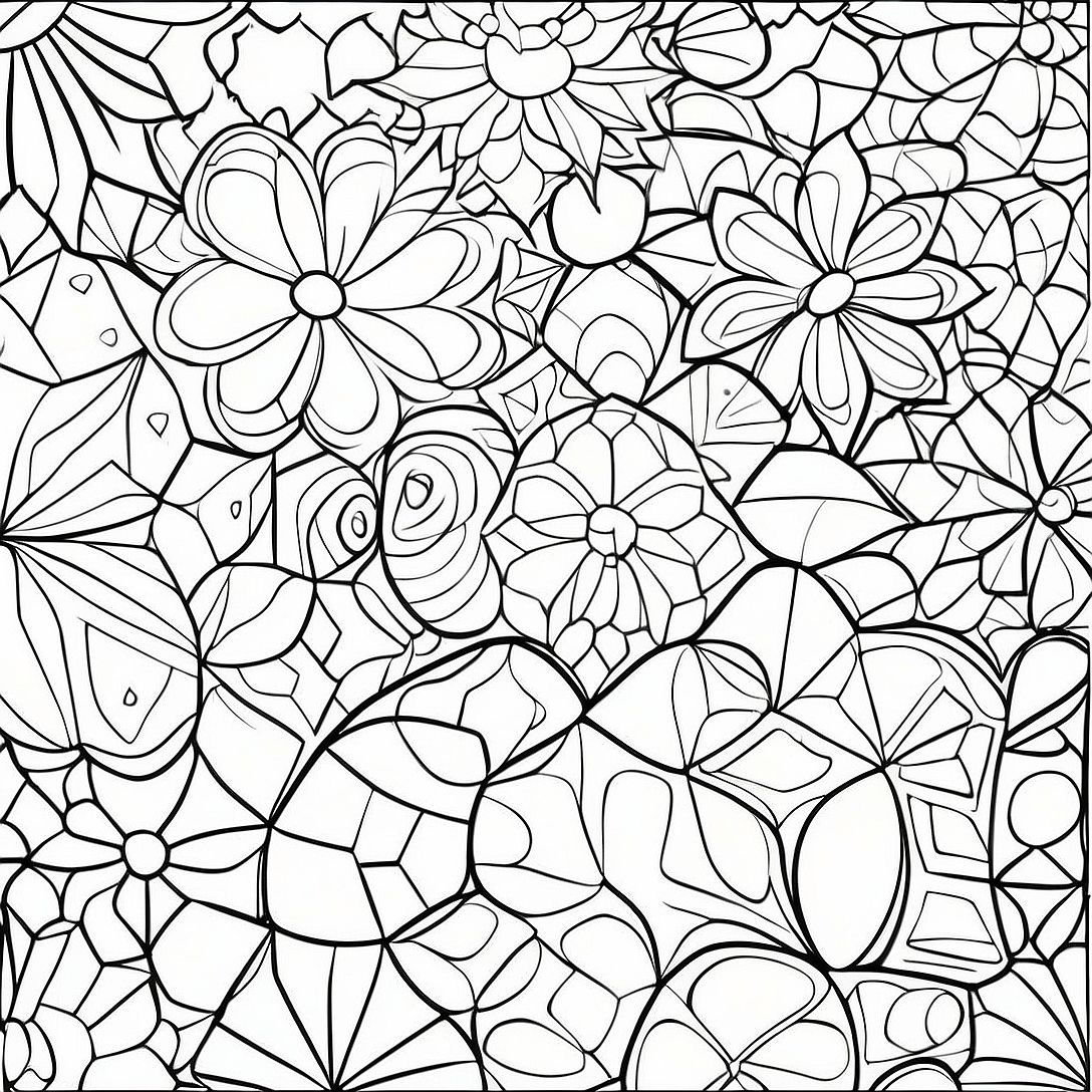 Tessellation Geometric Shapes Coloring Page | Tessellation Geometric coloring page