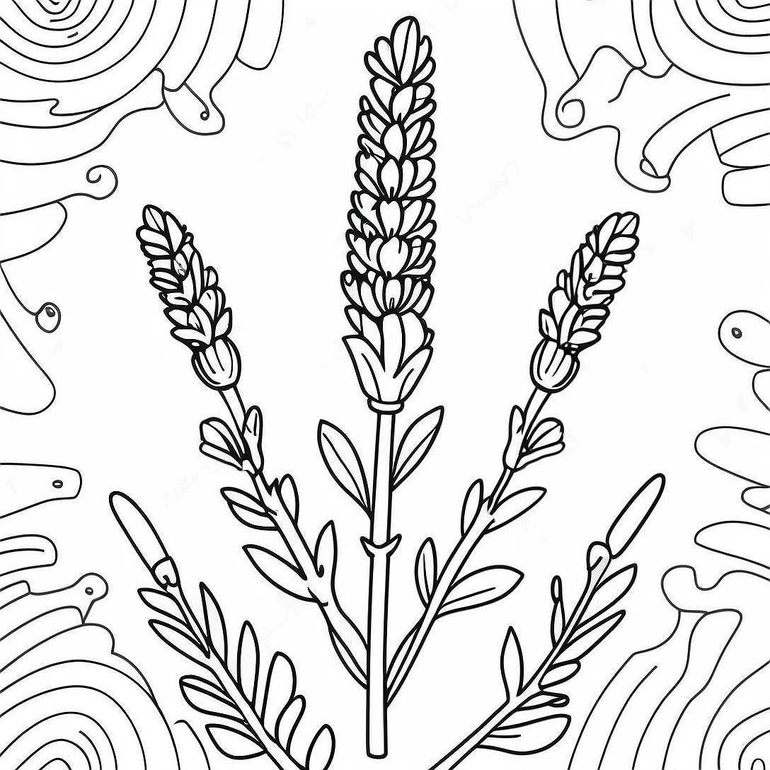 Lavender Flower Coloring Page | Lavender coloring page