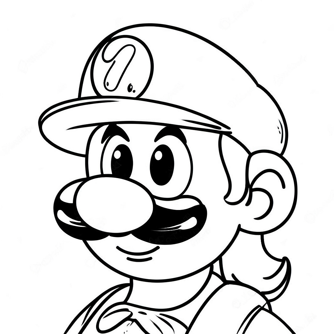 Mario Face Coloring Page | Mario Face coloring page