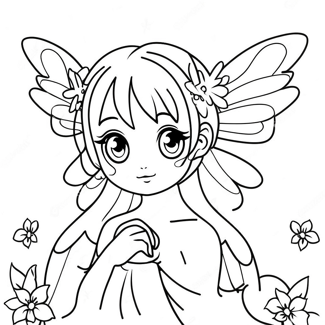 Anime Fairy Coloring Page | Anime Fairy coloring page