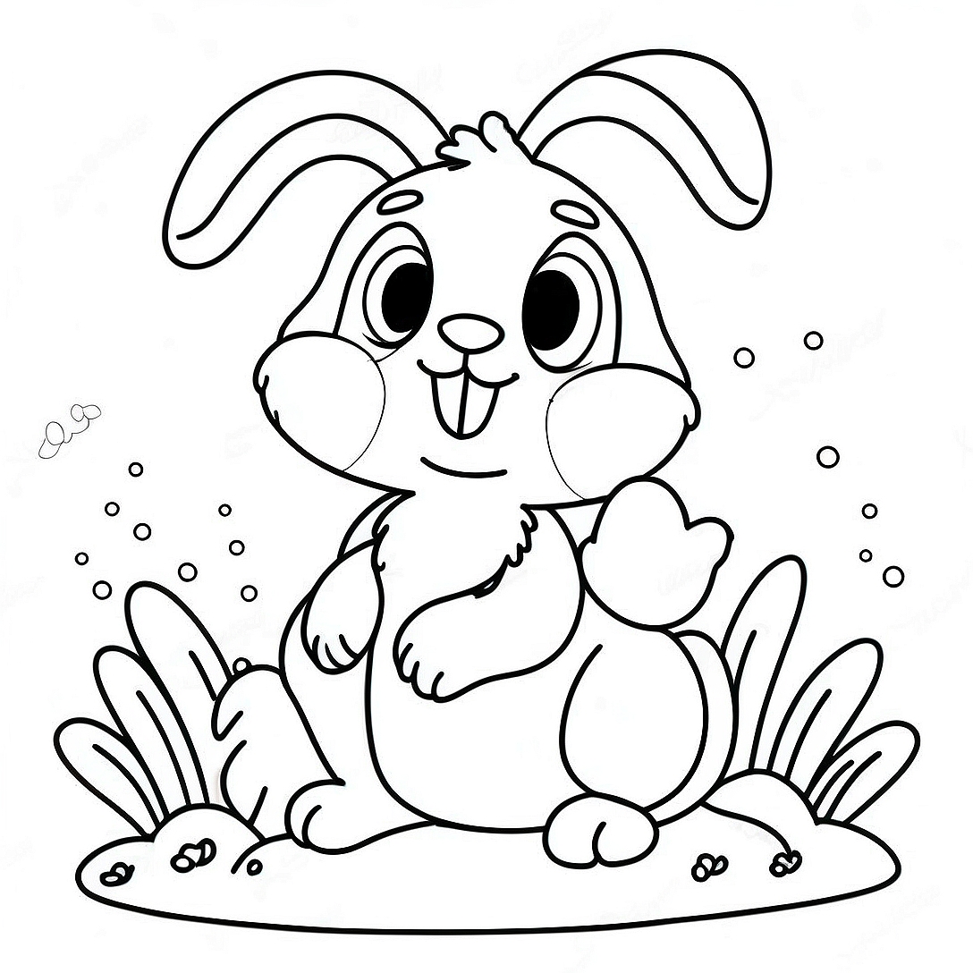 Easter Bunny Coloring Page | Easter for Toddlers coloring page