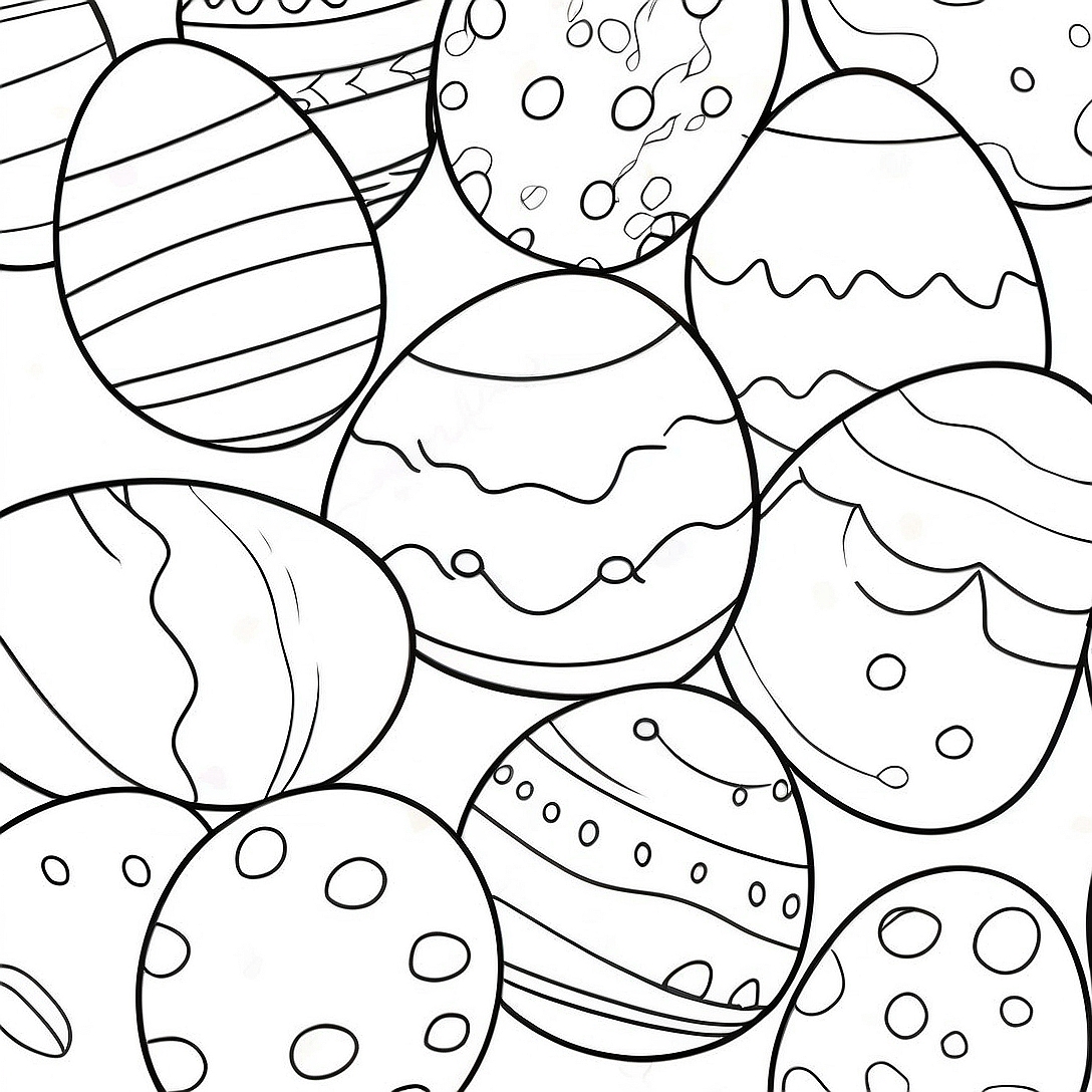 Colorful Easter Eggs Coloring Page | Easter for Toddlers coloring page