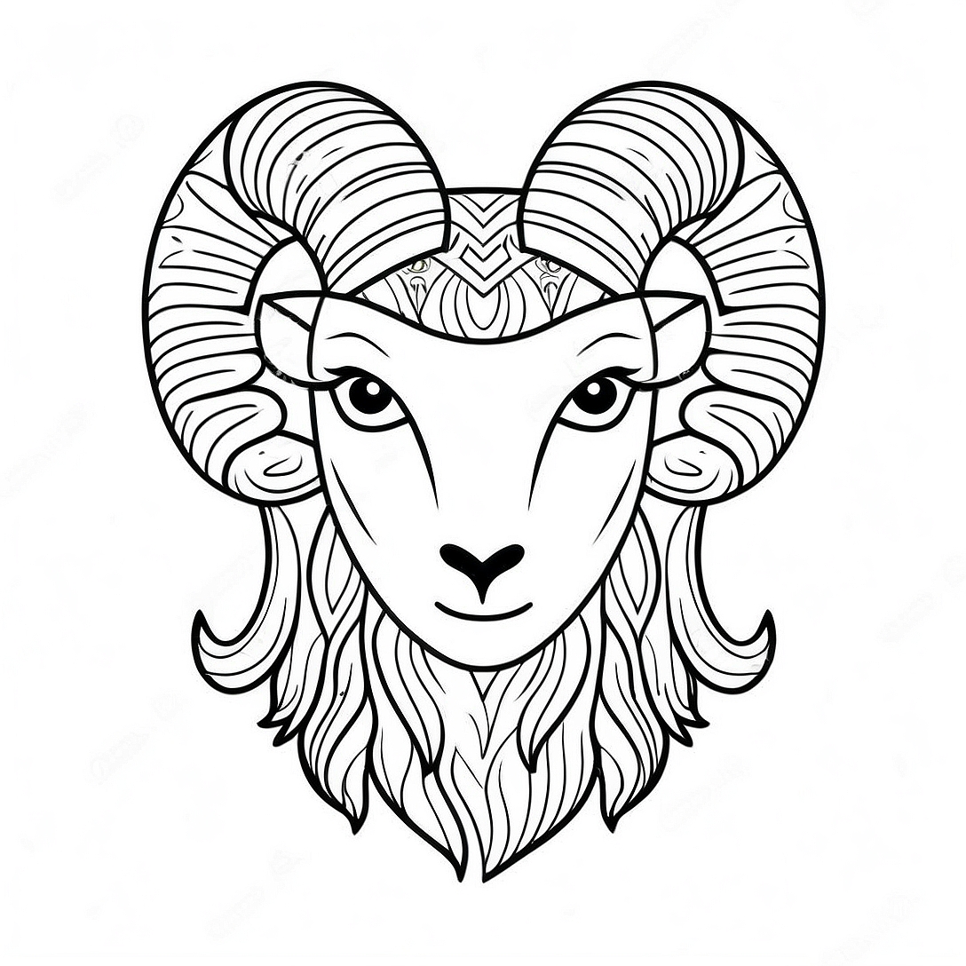 Ram Head Coloring Page | Rams coloring page