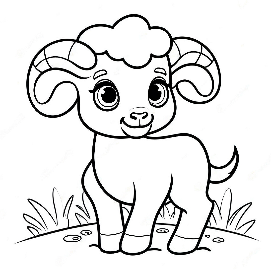 Cute Baby Ram Coloring Page | Rams coloring page