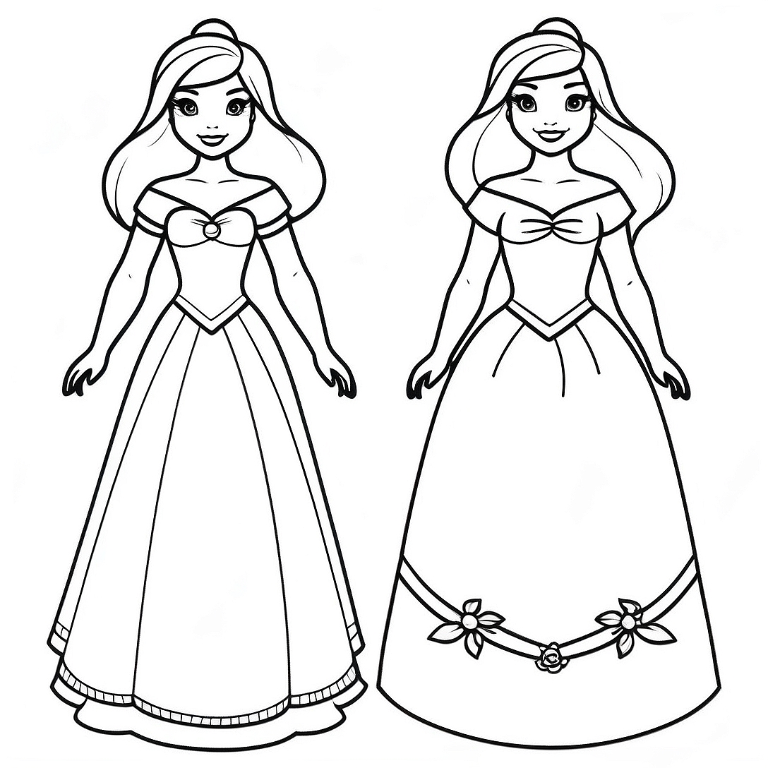 Disney Princess Paper Doll Coloring Page | Disney Princess Paper Doll coloring page
