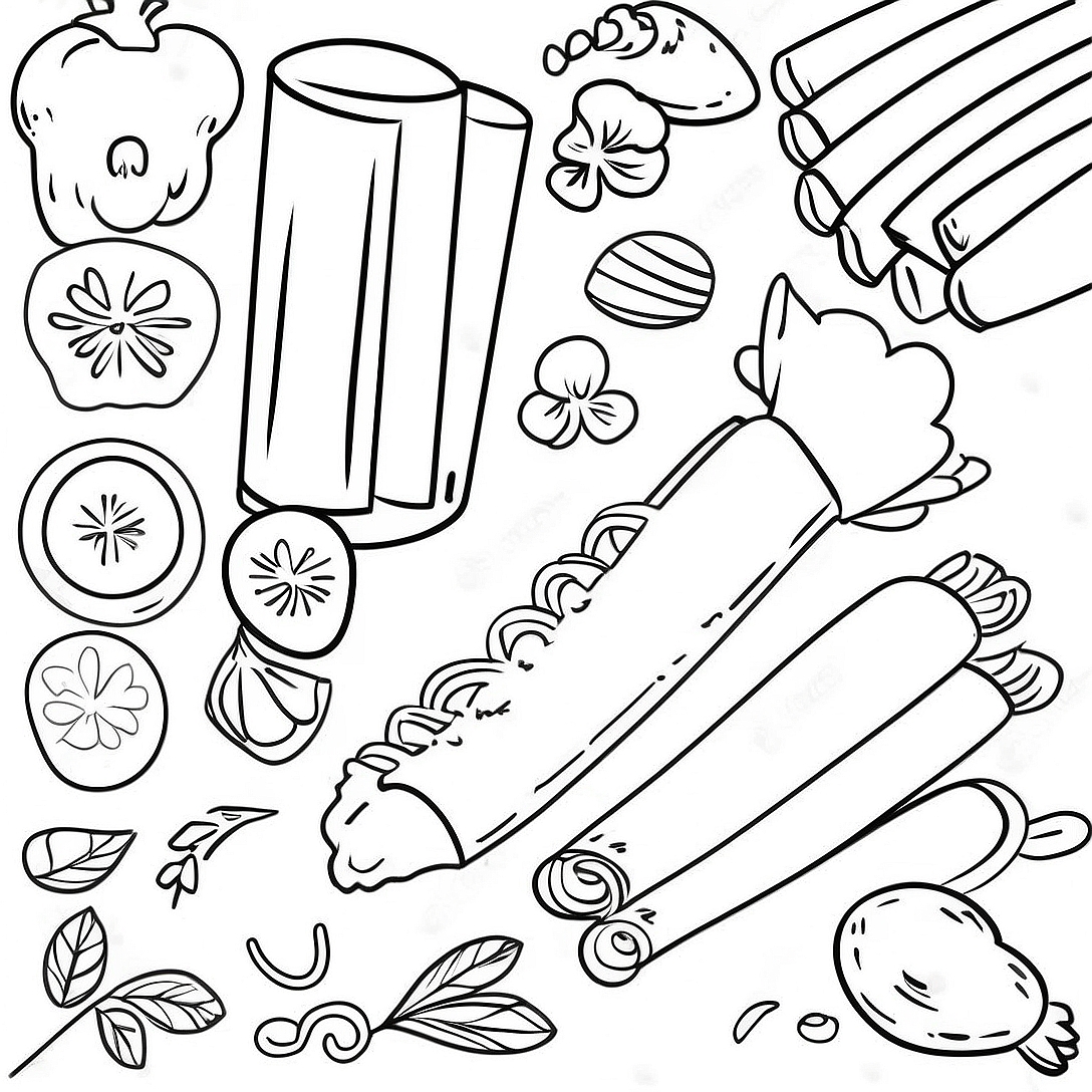 Pasta Coloring Page | Pasta coloring page