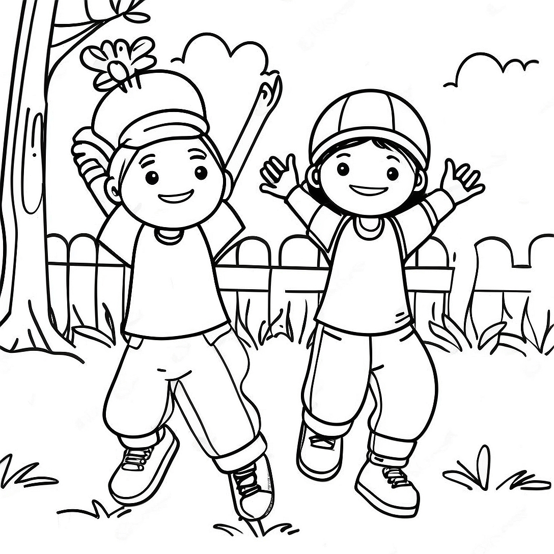 Exciting Field Day Games Coloring Page | Field Day coloring page