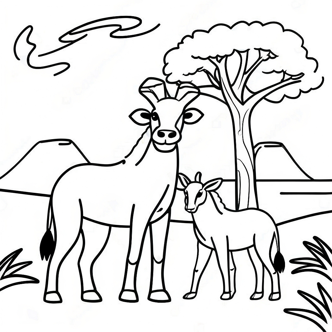 African Savanna Animals Coloring Page | African Savanna coloring page
