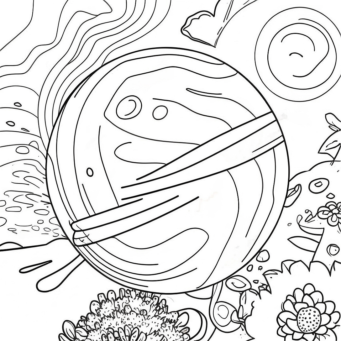 Colorful Planet in Space Coloring Page | Planet coloring page