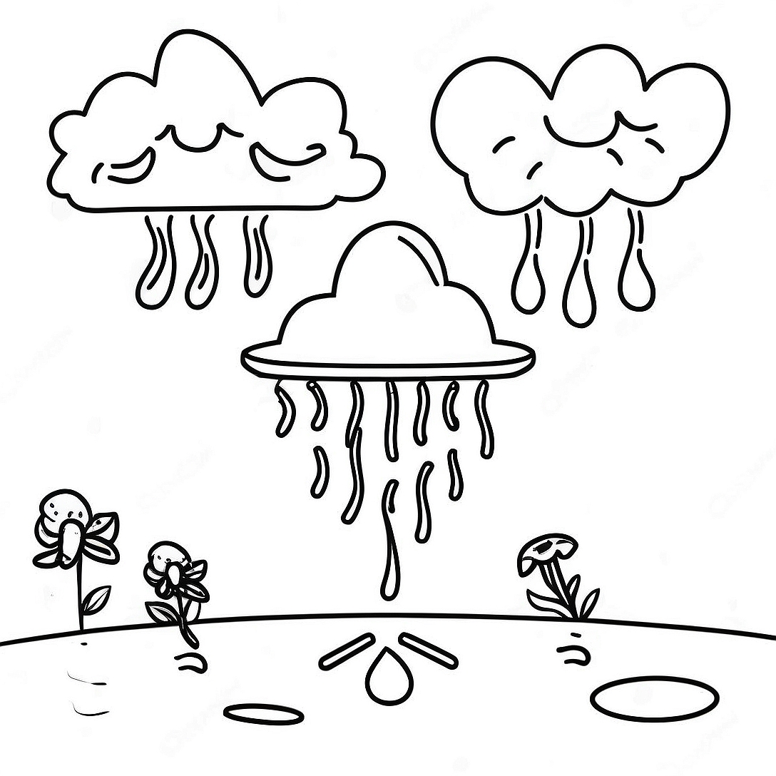 Fun Water Cycle Activity Coloring Page | Water Cycle coloring page