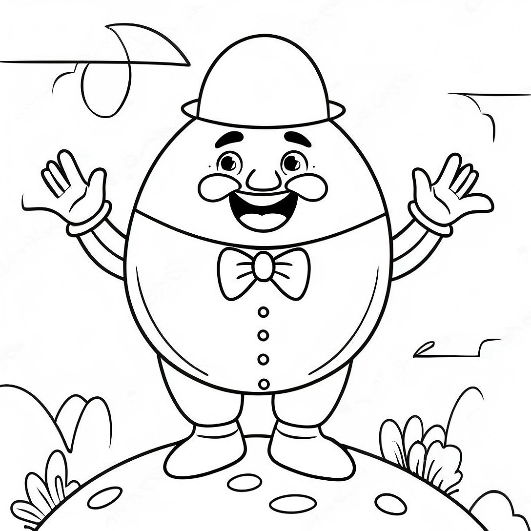 Humpty Dumpty with a Happy Face Coloring Page | Humpty Dumpty coloring page