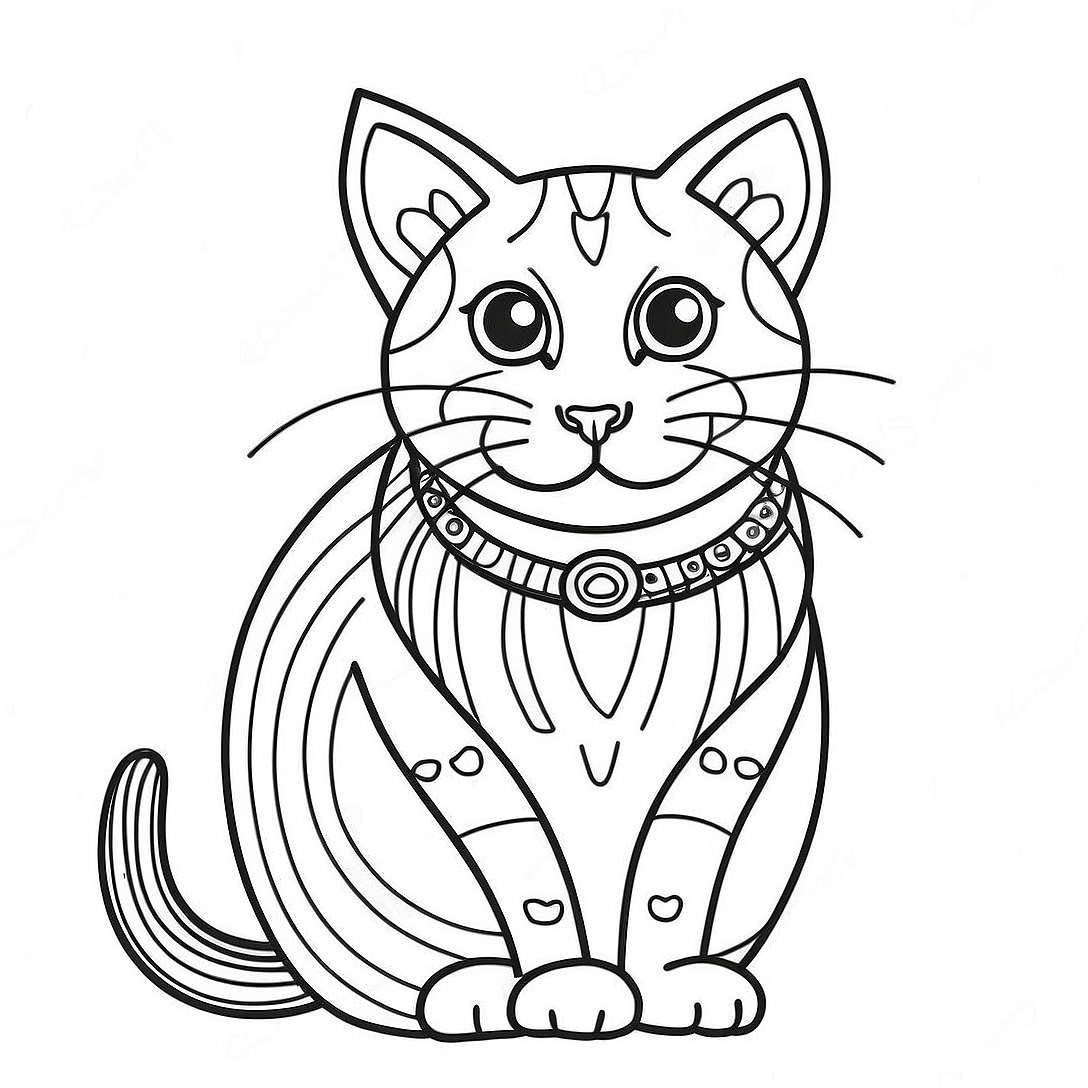 Calico Cat Coloring Page | Calico Cat coloring page