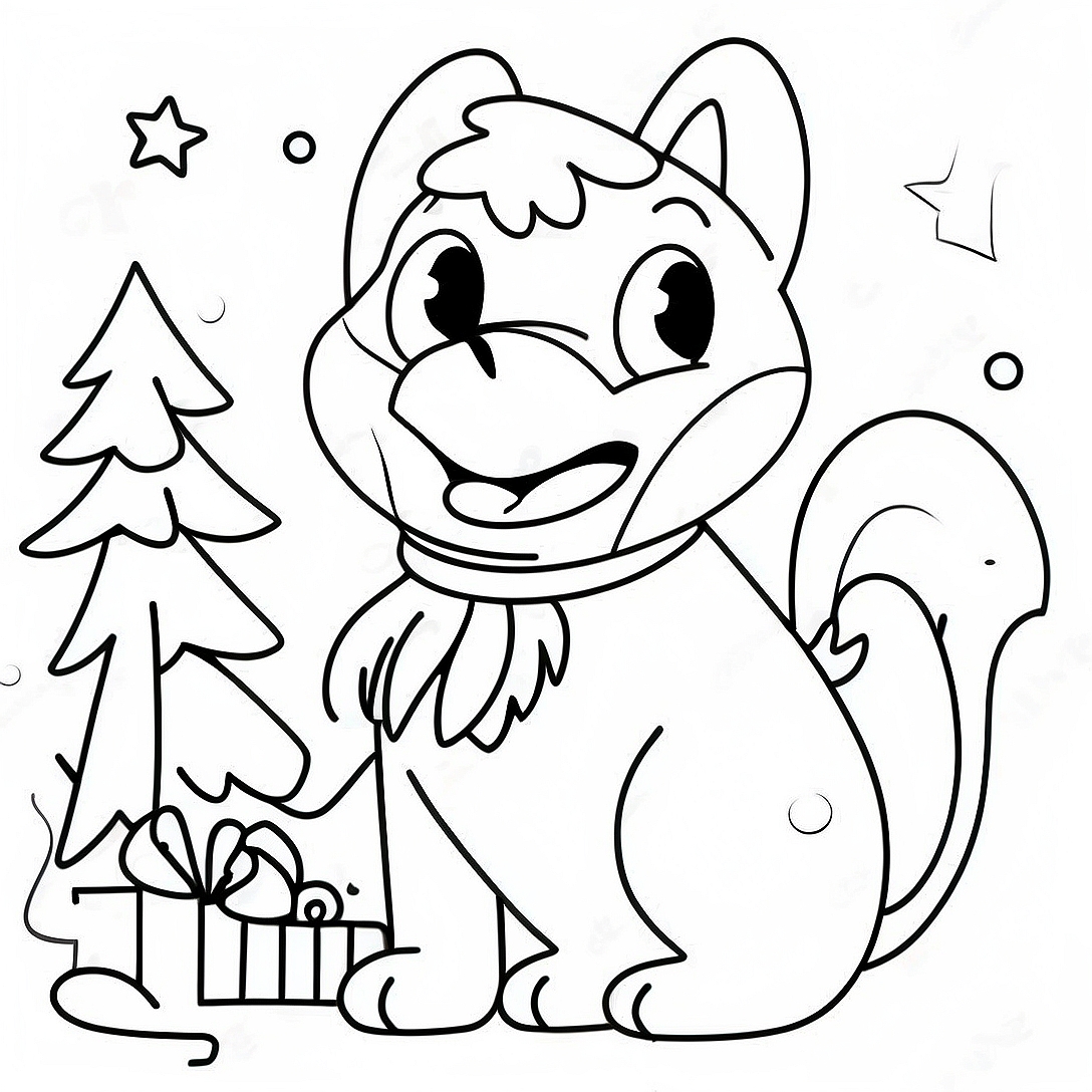 Christmas Bluey Coloring Page | Christmas Bluey coloring page