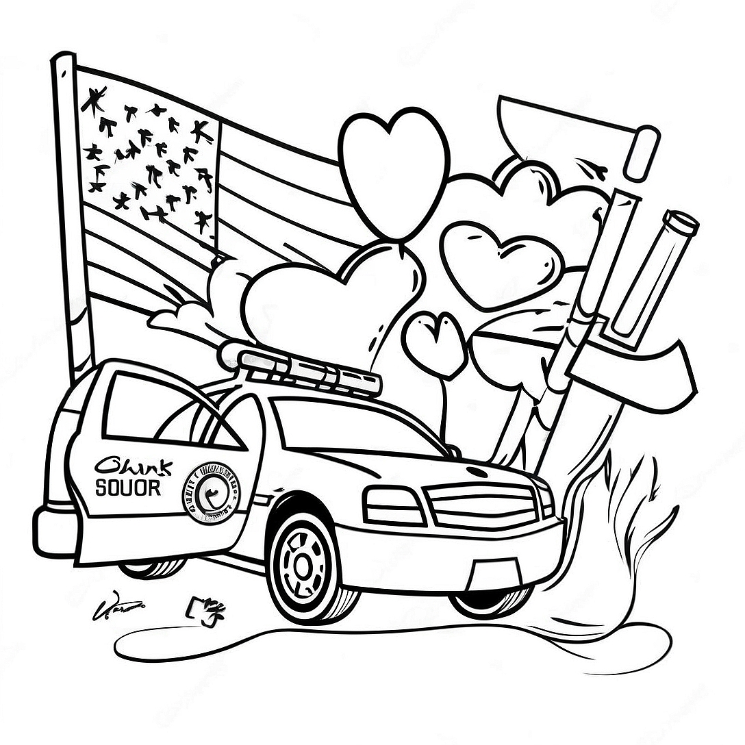 Thank You First Responders Coloring Page | Thank You First Responders coloring page