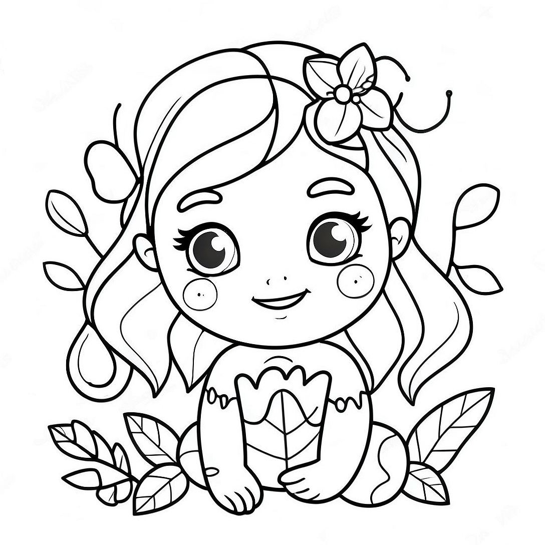 Cute Poison Ivy with Flowers Coloring Page | Poison Ivy coloring page