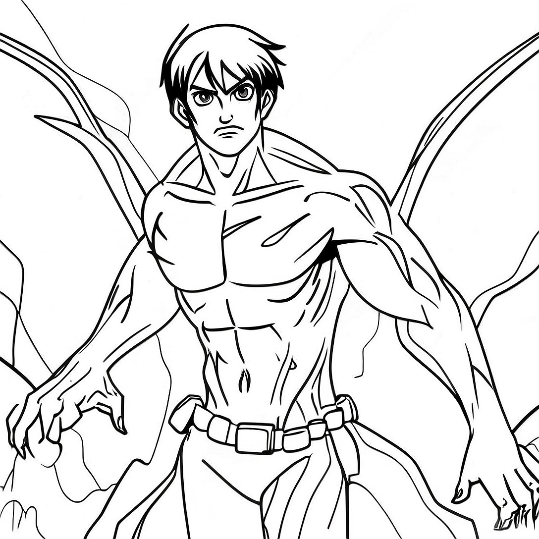 Eren Titan Transformation Coloring Page | Attack on Titan Eren Titan coloring page