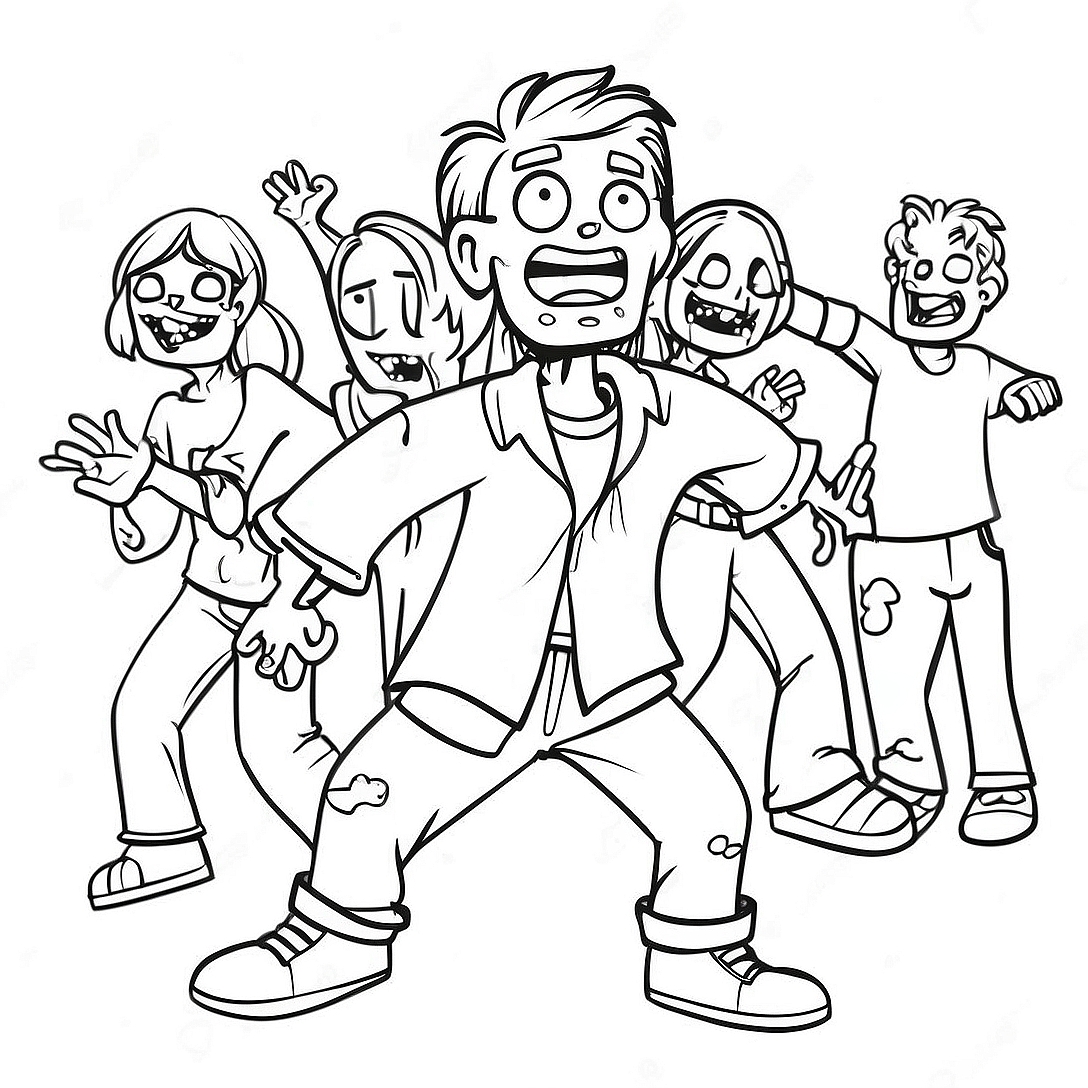 Addison Zombie Dance Party Coloring Page | Addison Disney Zombies coloring page