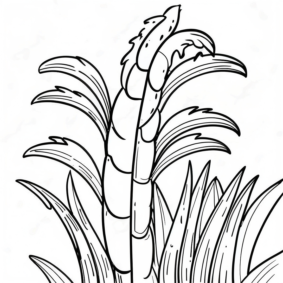 Tall Green Cornstalk Coloring Page | Cornstalk coloring page