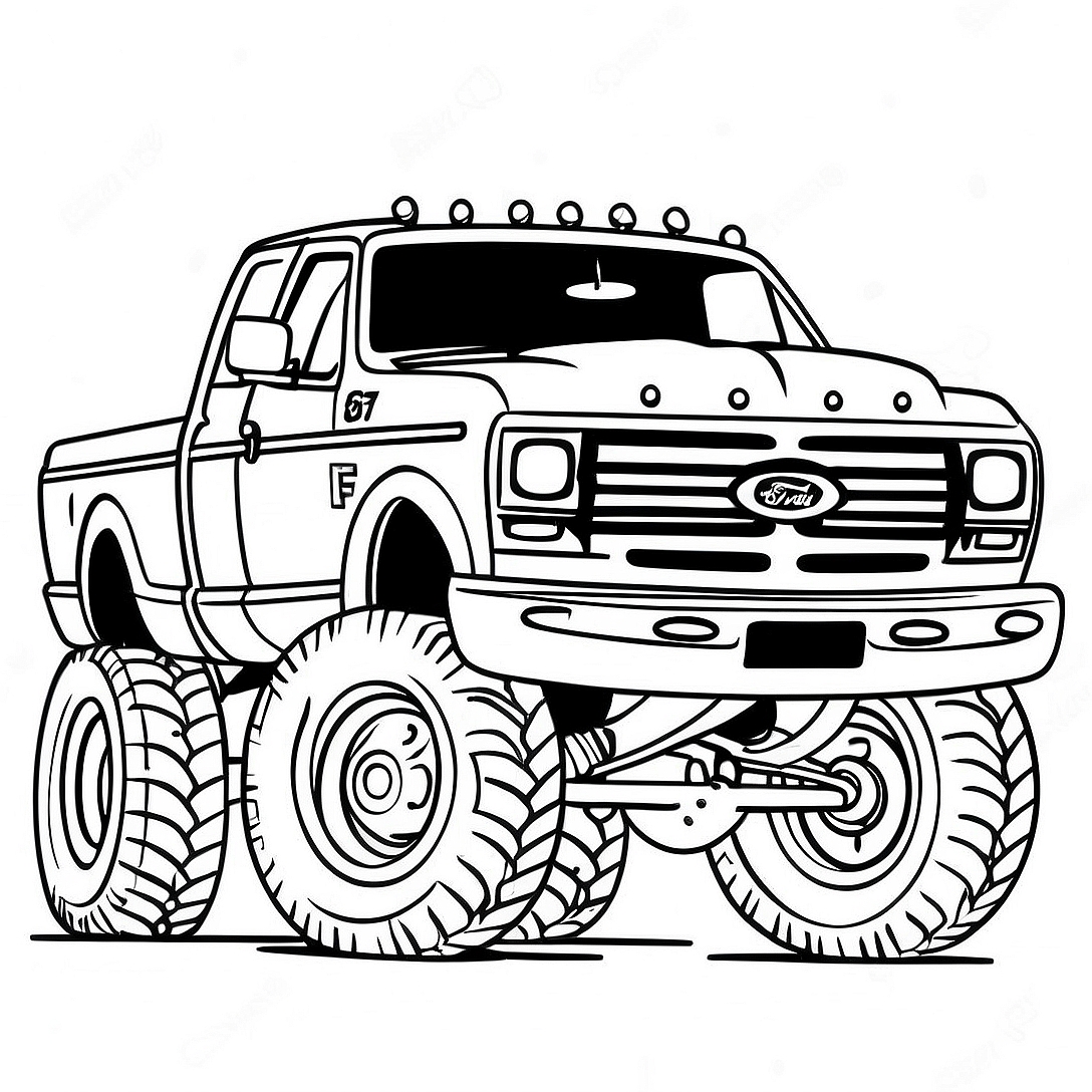 Big Lifted Ford Truck Coloring Page | Lifted Ford Truck coloring page