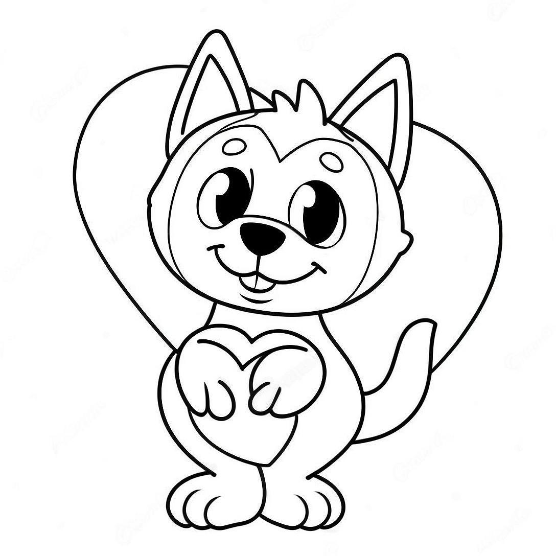 Bluey Valentine's Day Coloring Page | Bluey Valentine's Day coloring page