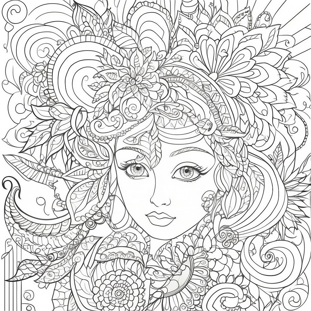 Intricate Line Coloring Page | Line coloring page