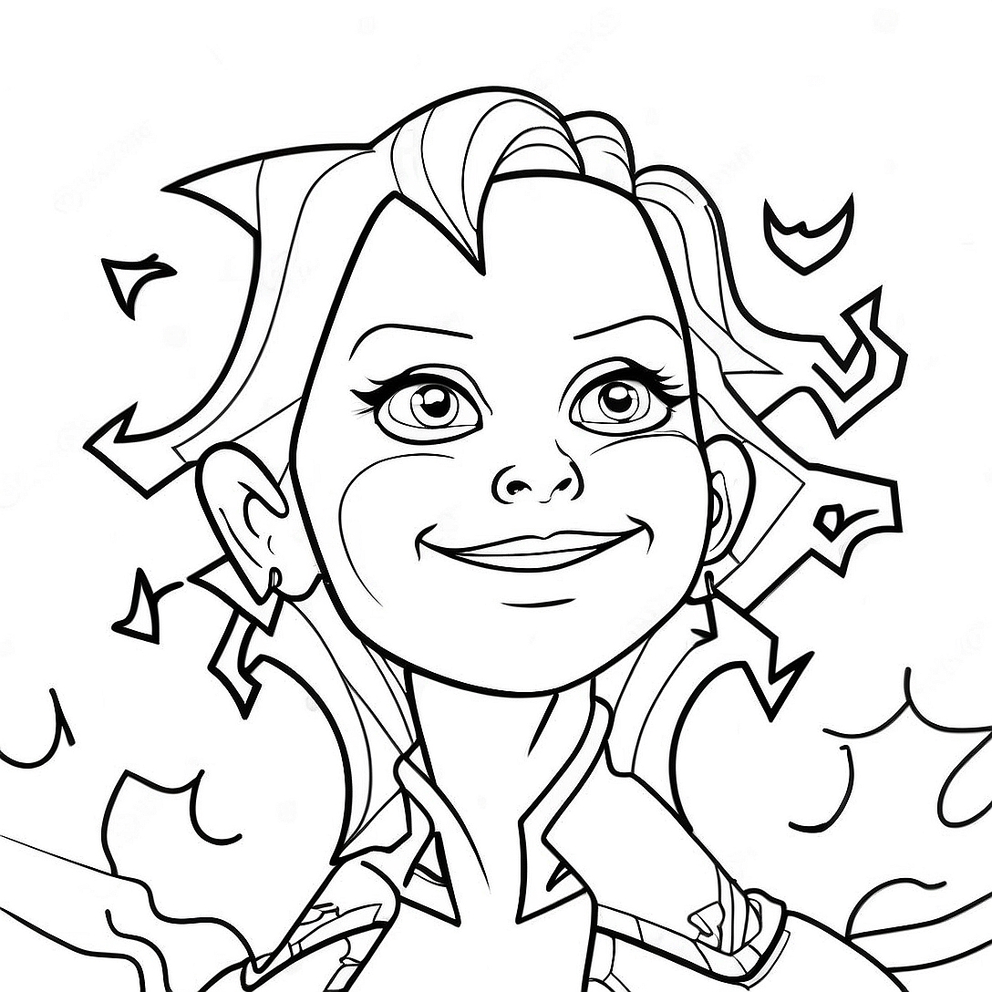 Frankie Stein with Lightning Bolts Coloring Page | Frankie Monster High coloring page