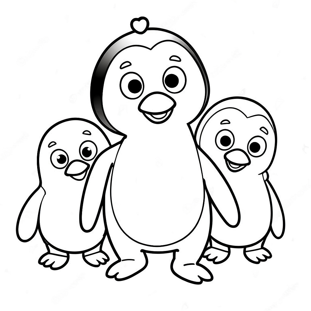 Pingu with Friends Coloring Page | Pingu coloring page