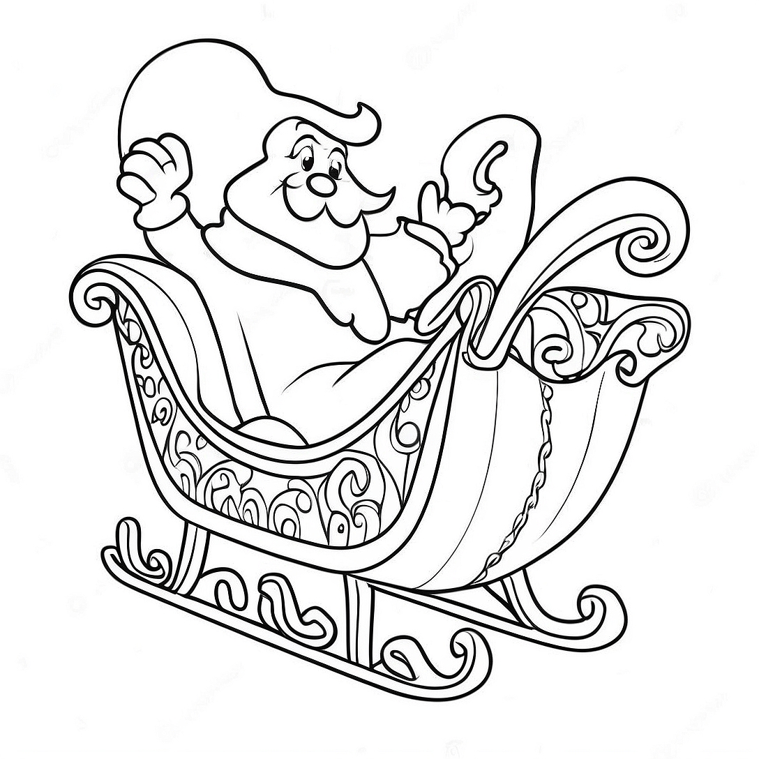 Santa's Sleigh Coloring Page | Santa's Sleigh coloring page