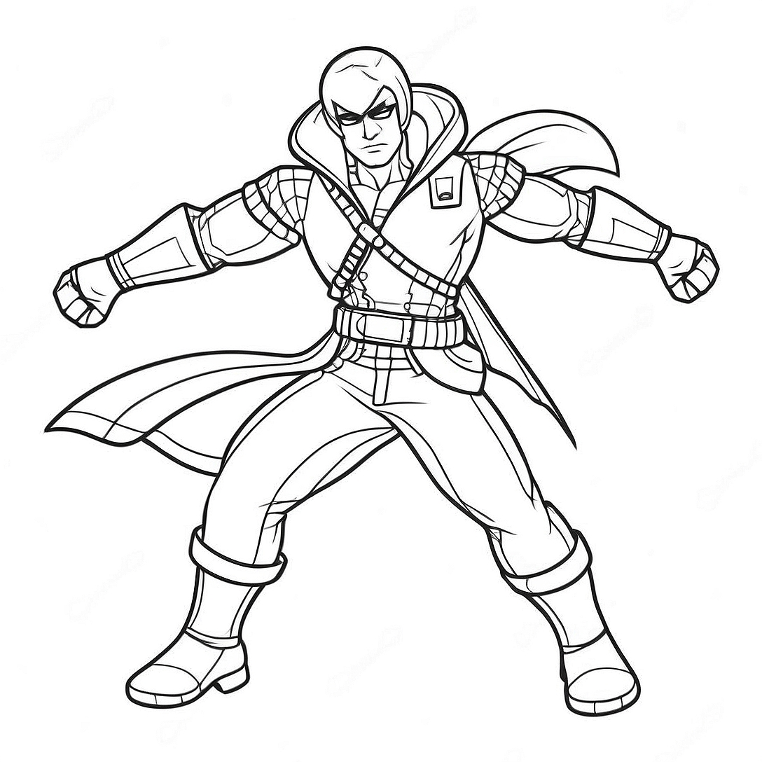 Zane in Action Pose Coloring Page | Zane Ninjago coloring page