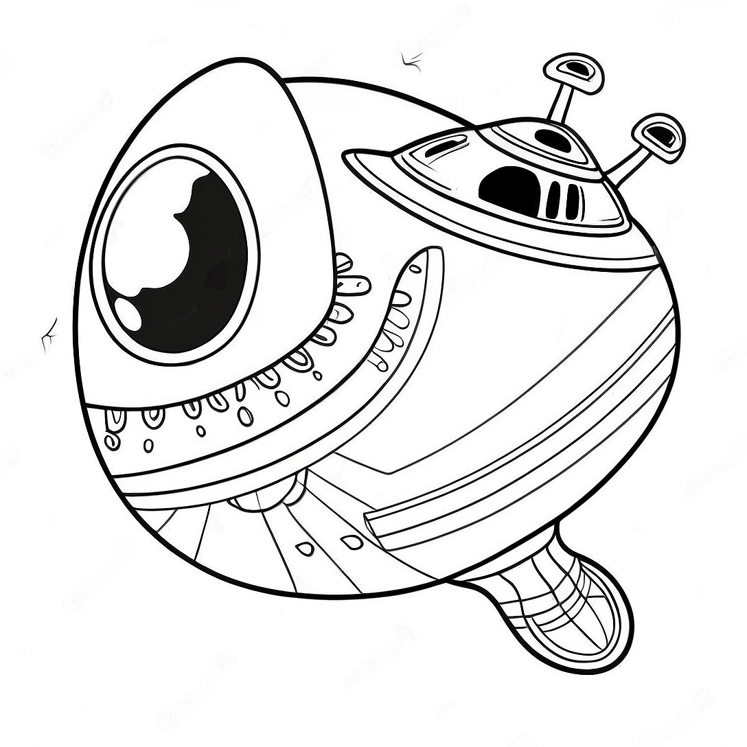 Alien Spaceship Coloring Page | Alien vs Predator coloring page