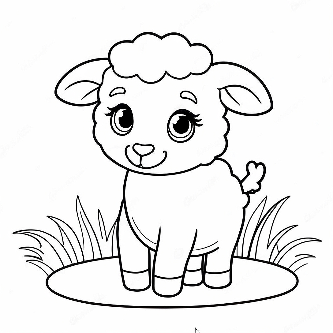 Cute Baby Sheep Coloring Page | Sheep coloring page