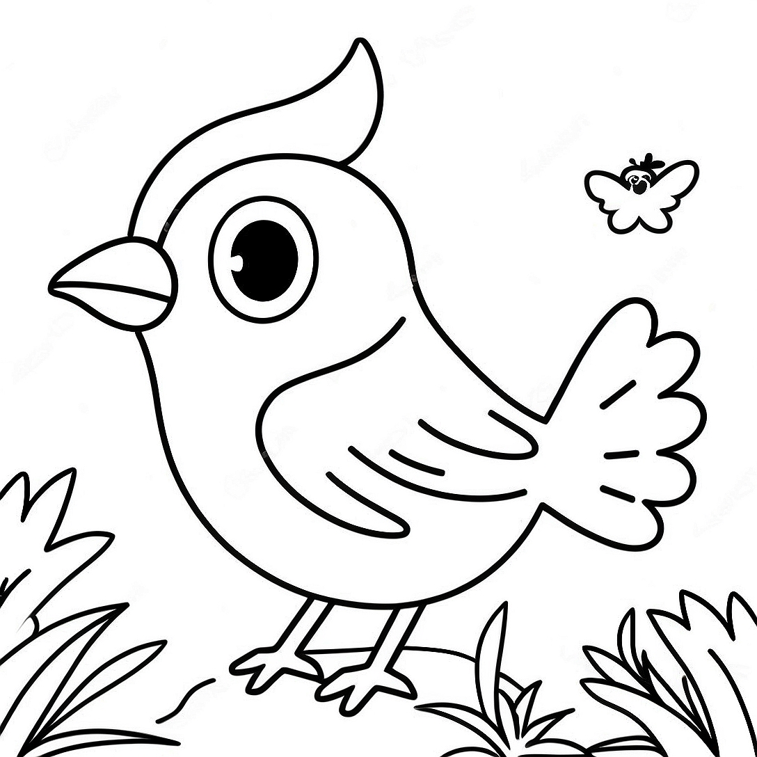Christmas Bird Coloring Page | Christmas Bird coloring page