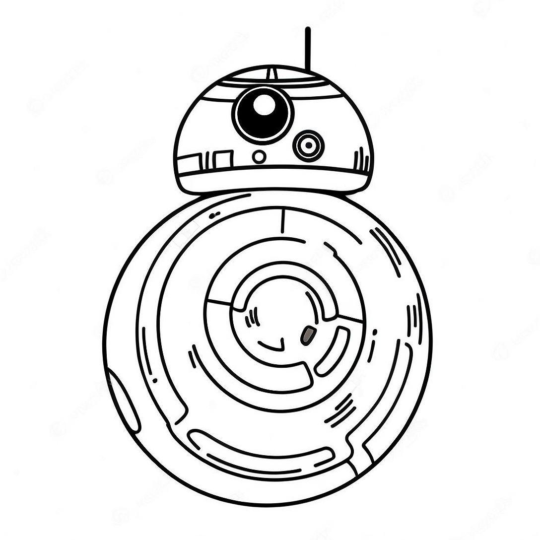 BB8 in a Galactic Adventure Coloring Page | BB8 coloring page