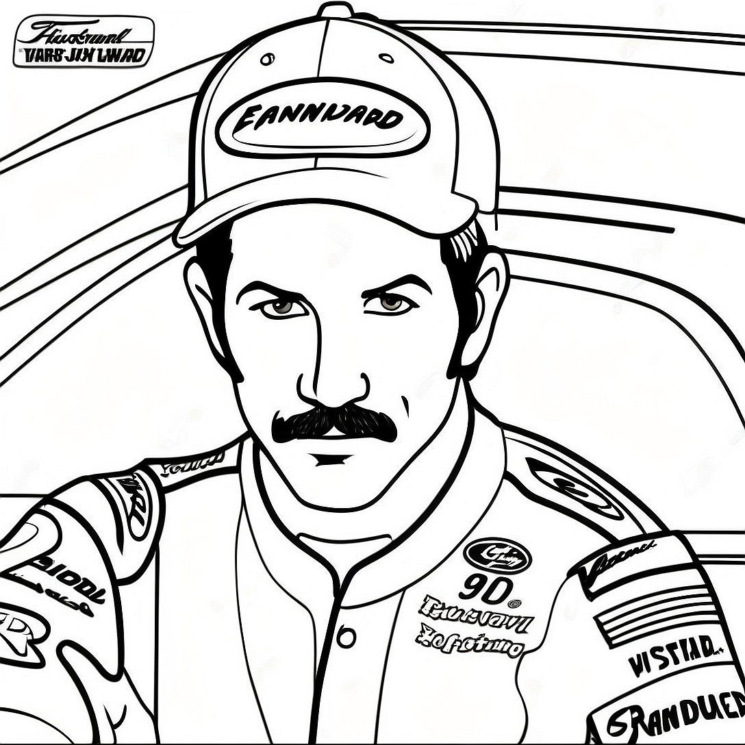 Dale Earnhardt Racing Car Coloring Page | Dale Earnhardt coloring page