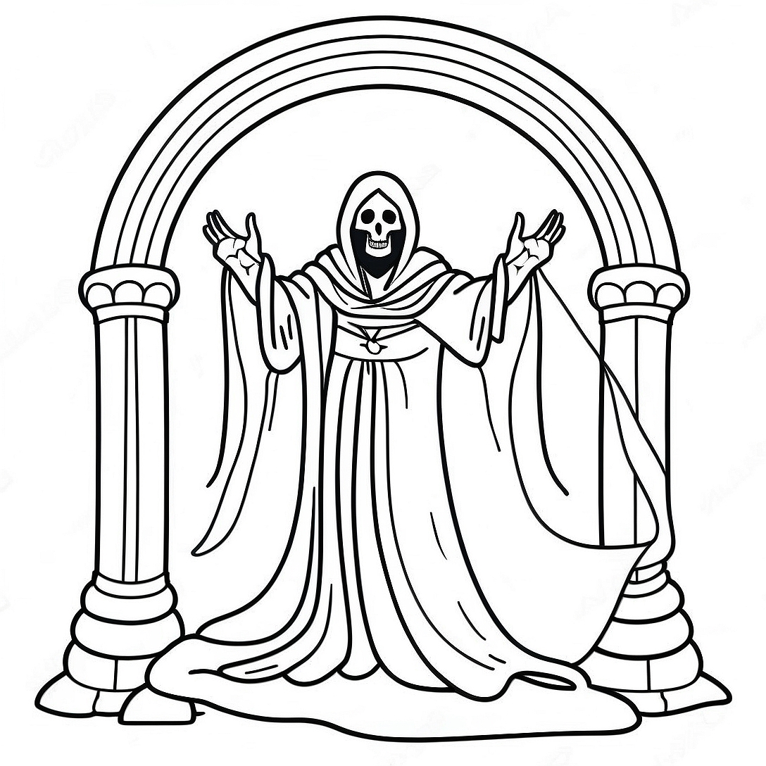 Wraith in Mysterious Portal Coloring Page | Apex Legends coloring page