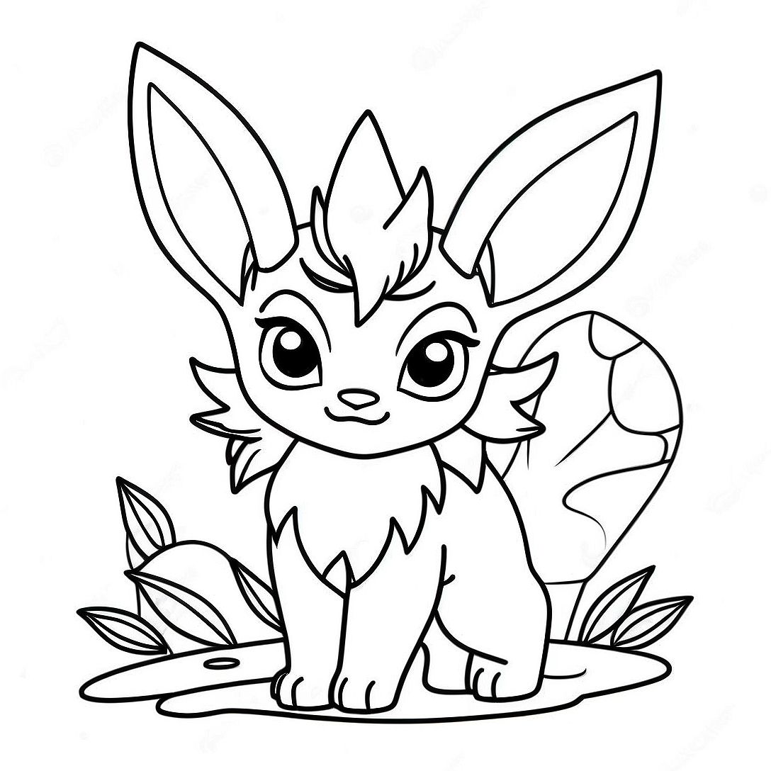 Leafeon Coloring Page | Leafeon coloring page