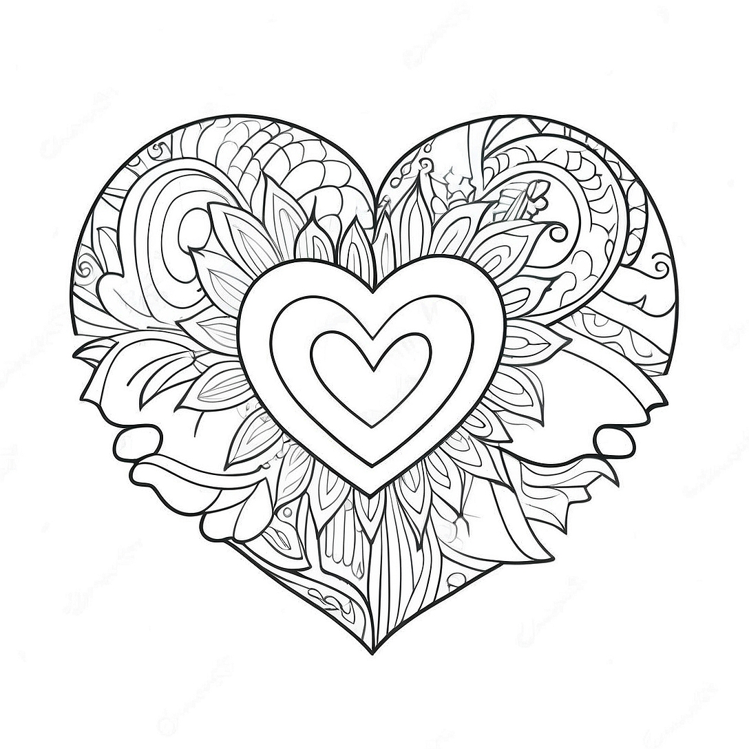 Colorful Heart with God is Love Coloring Page | God is Love coloring page