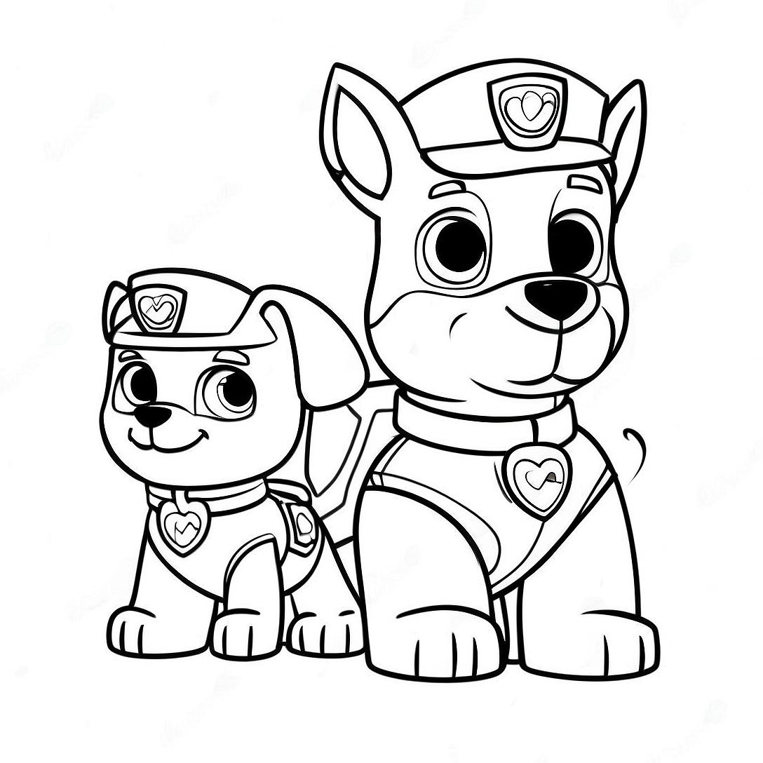 Paw Patrol Valentine Coloring Page | Paw Patrol Valentine coloring page