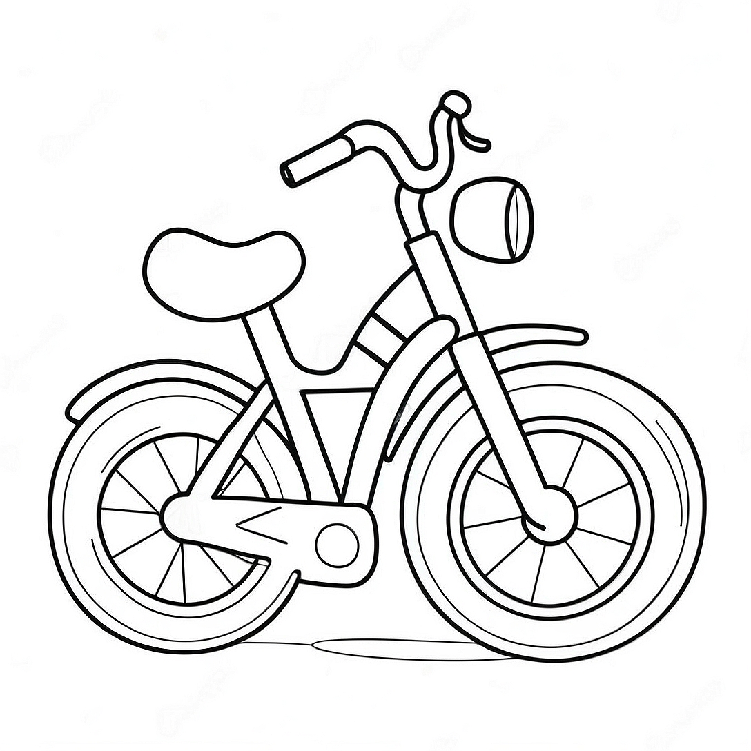 Cute Cartoon Bike Coloring Page | Bike coloring page
