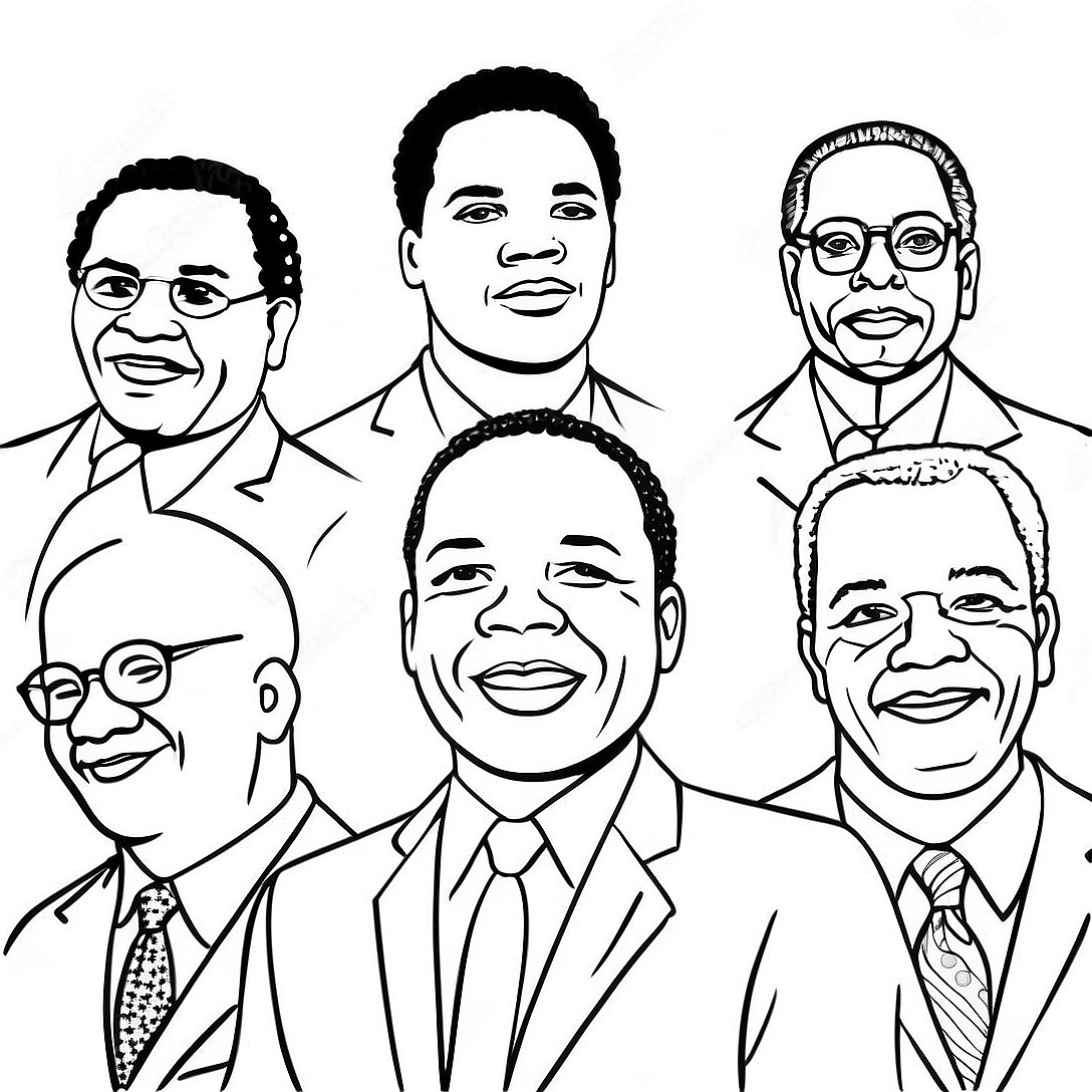 Historic Civil Rights Leaders Coloring Page | Civil Rights coloring page